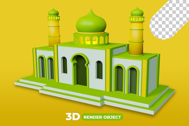 Renderização 3d da mesquita do ramadã