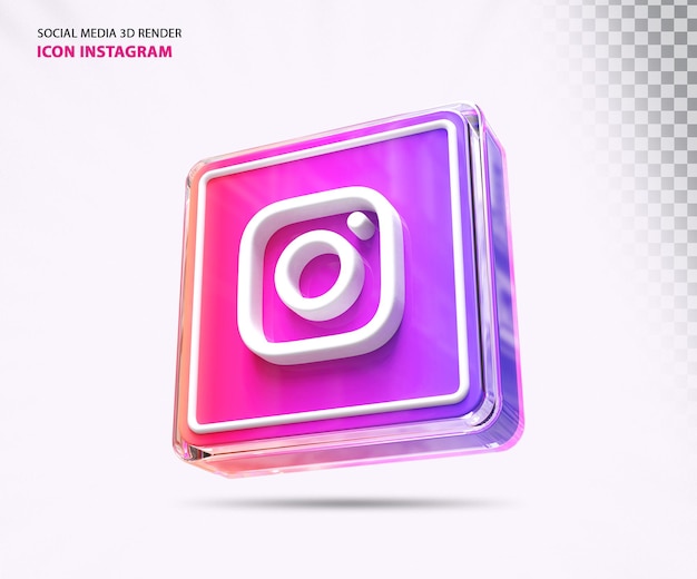 PSD renderização 3d da mídia social do logotipo do instagram