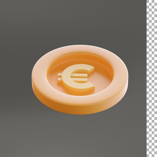 PSD renderização 3d da moeda do euro