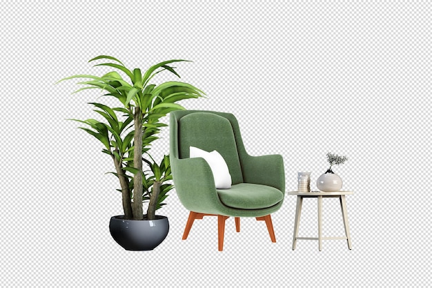 Renderização 3D da planta isométrica