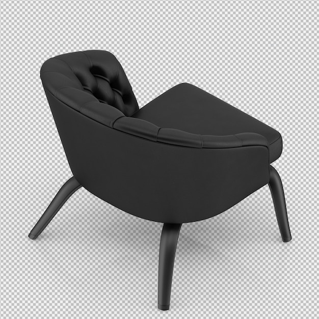 Renderização 3D da poltrona isométrica