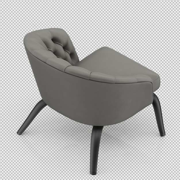 Renderização 3D da poltrona isométrica