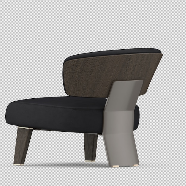 Renderização 3D da poltrona isométrica