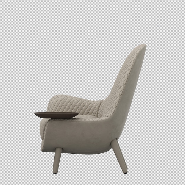 Renderização 3D da poltrona isométrica
