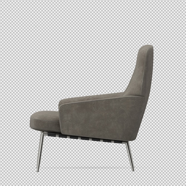 Renderização 3D da poltrona isométrica