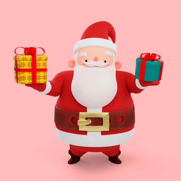 PSD renderização 3d da pose de papai noel