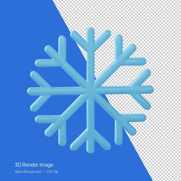 PSD renderização 3d da previsão do tempo 'snow' isolado no branco.