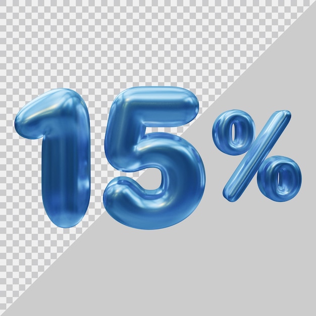 Renderização 3d de 15 por cento com estilo moderno