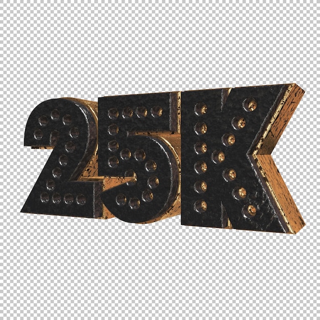 PSD renderização 3d de 25k por cento