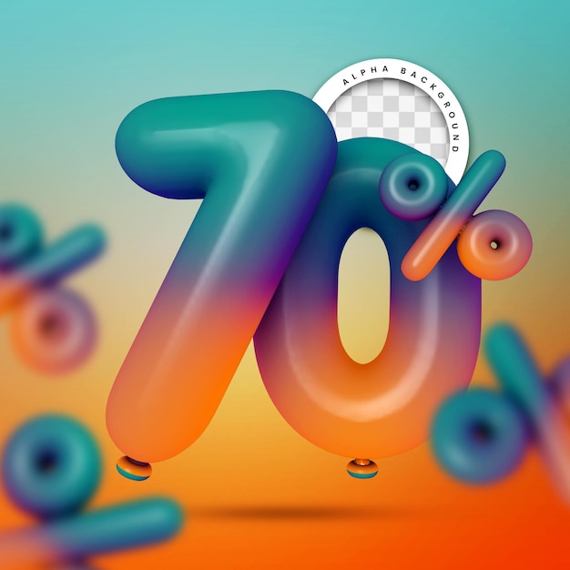Renderização 3D de 70 por cento