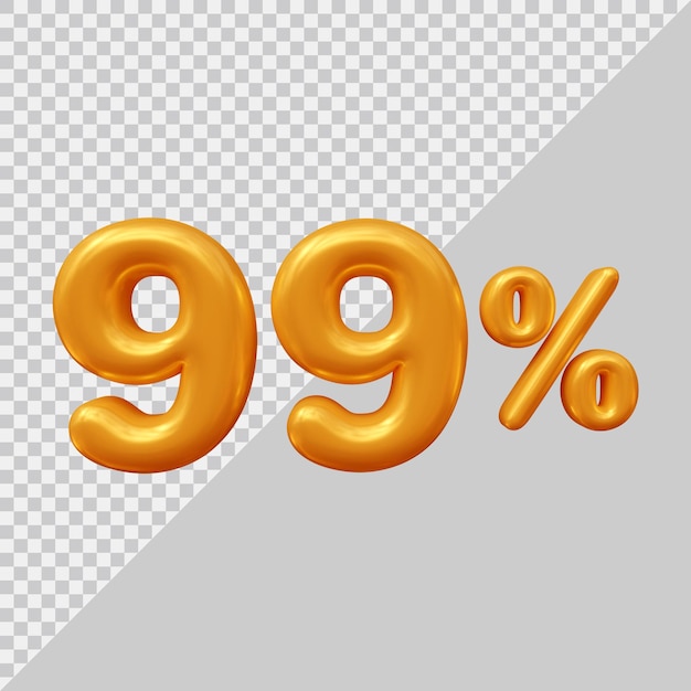 Renderização 3d de 99 por cento com estilo moderno