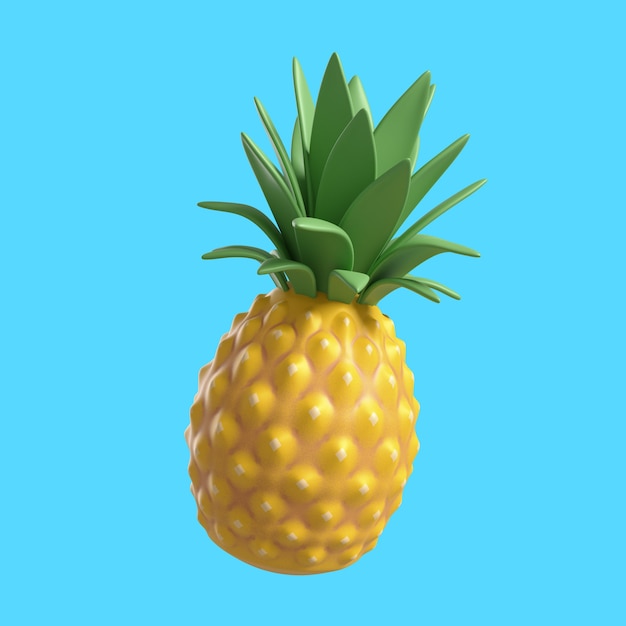 PSD renderização 3d de abacaxi delicioso