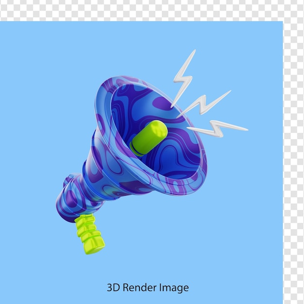 PSD renderização 3d de alto-falante megafone