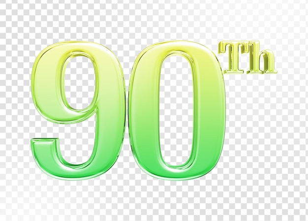 Renderização 3D de aniversário de número