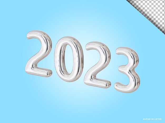 Renderização 3D de Ano Novo Número 2023