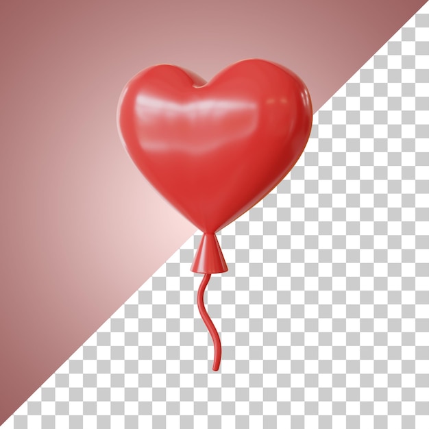renderização 3d de balões de coração