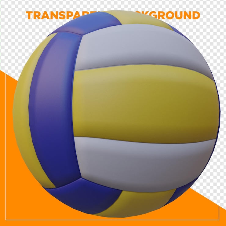 PSD renderização 3d de bola de voleibol com fundo transparente