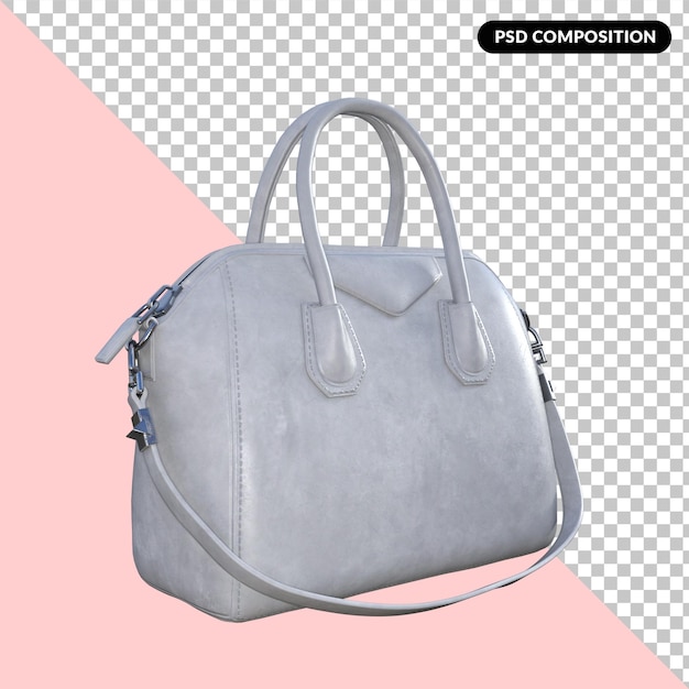 Renderização 3d de bolsa feminina