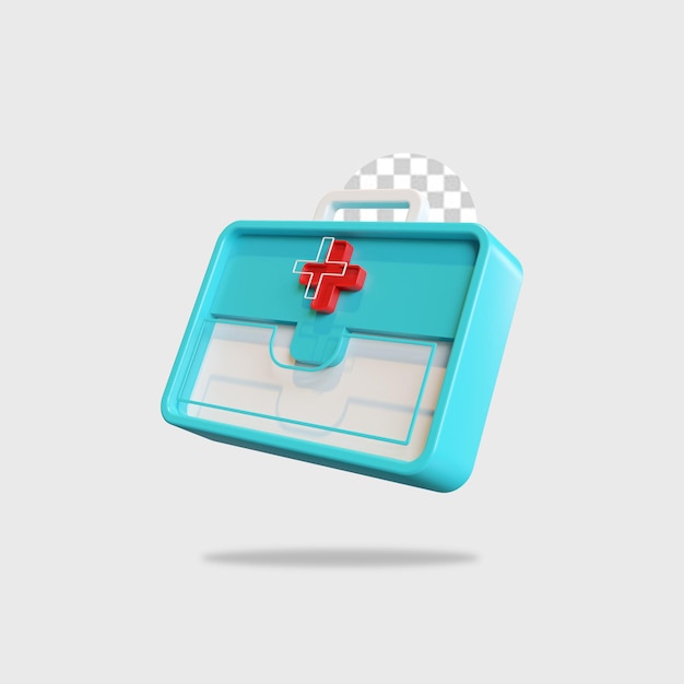 PSD renderização 3d de bolsa médica isolada