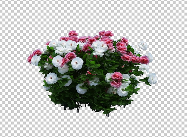 Renderização 3D de Brush Tree com flores isoladas