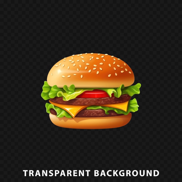 PSD renderização 3d de burger isolado em fundo transparente