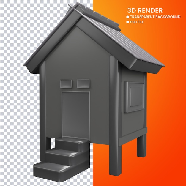 renderização 3D de casa fofa