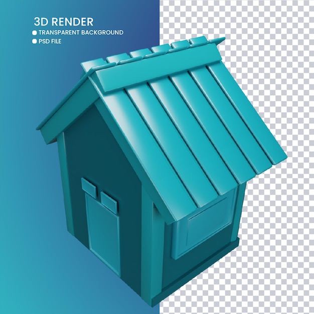 Renderização 3d de casa fofa