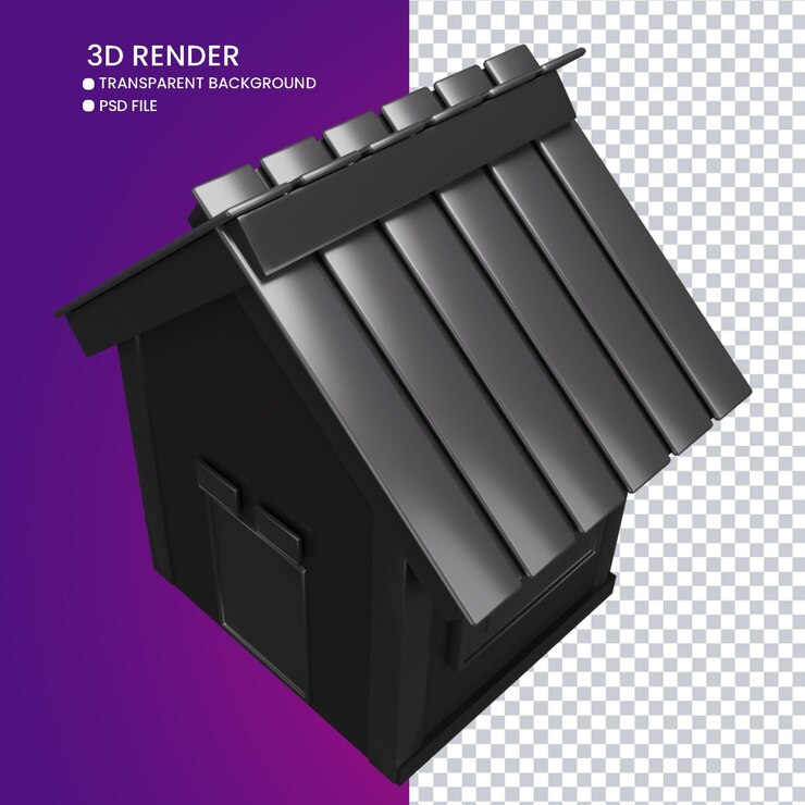PSD renderização 3d de casa fofa