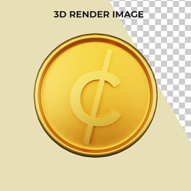 PSD renderização 3d de centavos de moeda premium psd