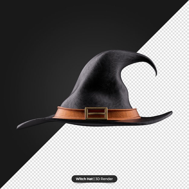 Renderização 3d de chapéu de bruxa de halloween realista