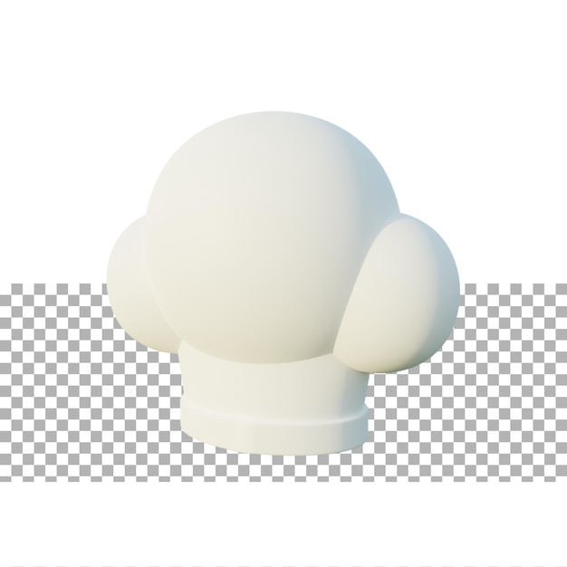 Renderização 3d de chapéu de chef de cozinha