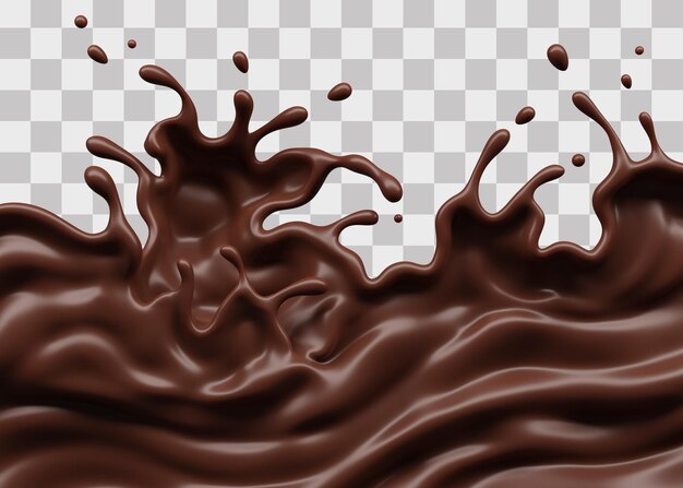 PSD renderização 3d de chocolate splash