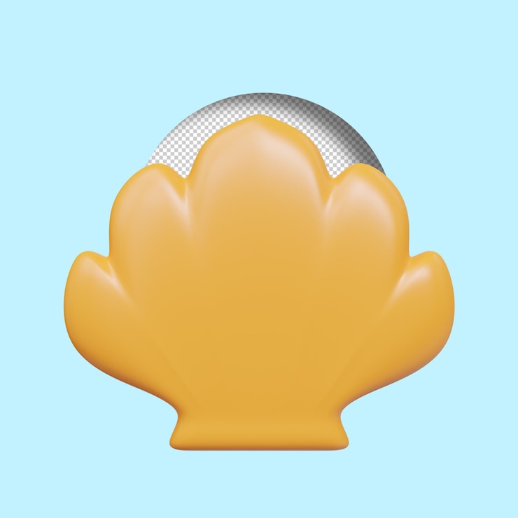 PSD renderização 3d de conchas