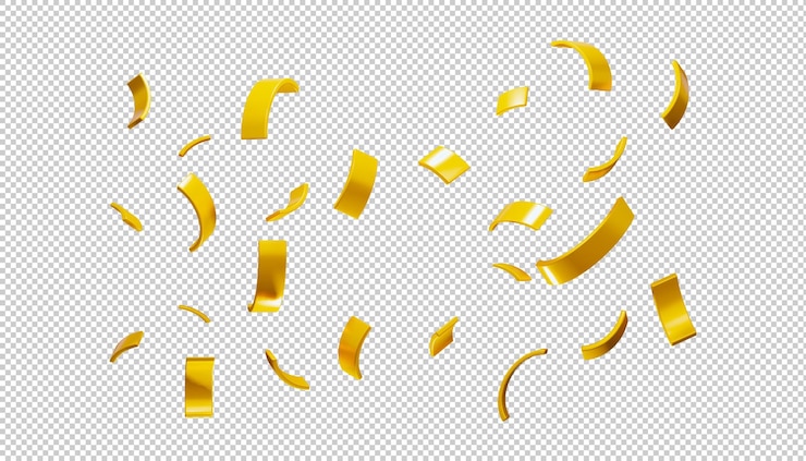 renderização 3d de confete de ouro