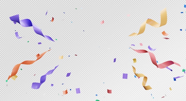 renderização 3D de confetes coloridos voando
