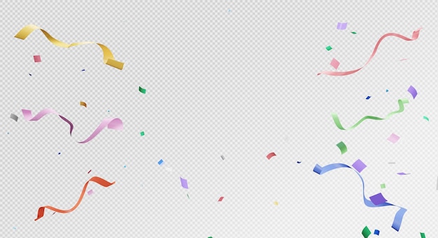 renderização 3D de confetes coloridos voando
