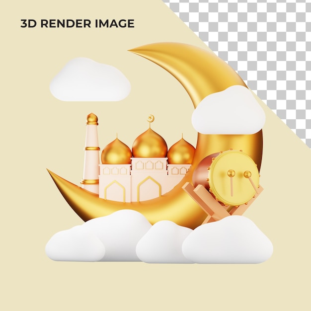 Renderização 3D de decoração islâmica