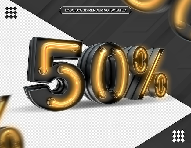 PSD renderização 3d de design de 50%