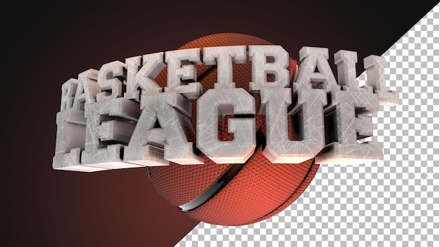 PSD renderização 3d de design gráfico de basquete