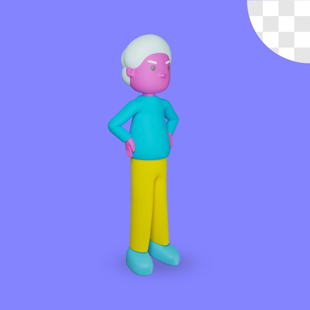 Renderização 3D de design irritado masculino isolado