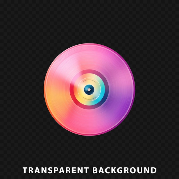 PSD renderização 3d de disco de vinil isolado em fundo transparente