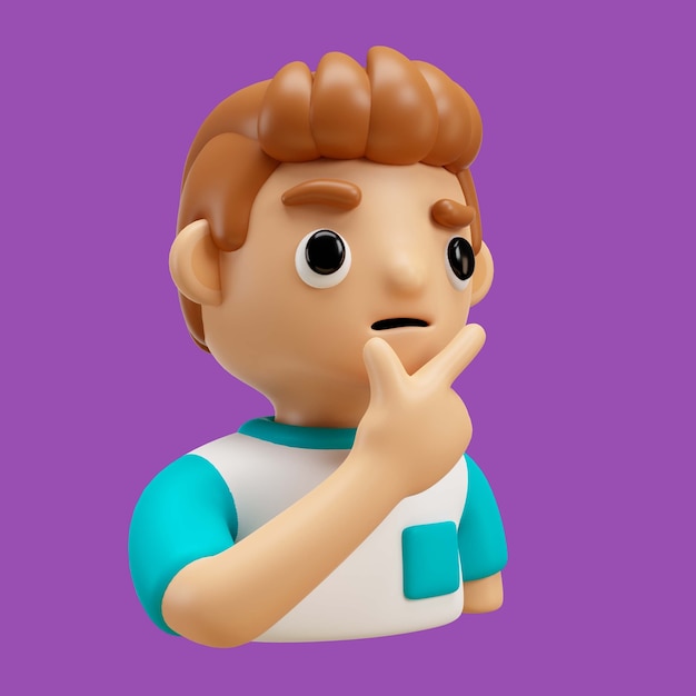 PSD renderização 3d de emoji de avatar de menino