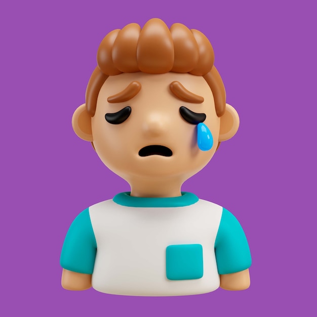 PSD renderização 3d de emoji de avatar de menino