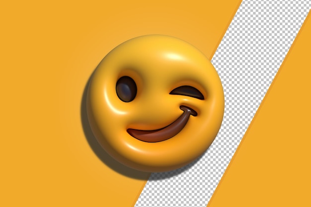 PSD renderização 3d de emoji de mídia social