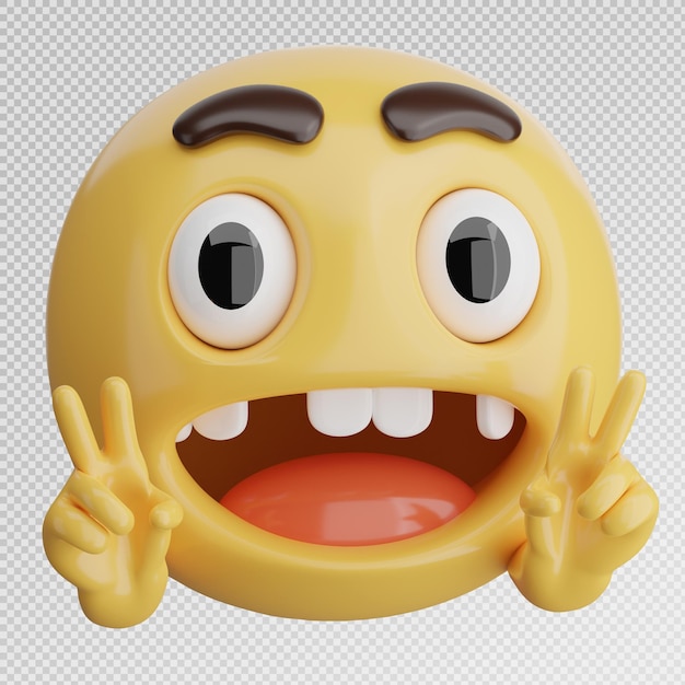 Renderização 3D de emoji ou rosto emoticon