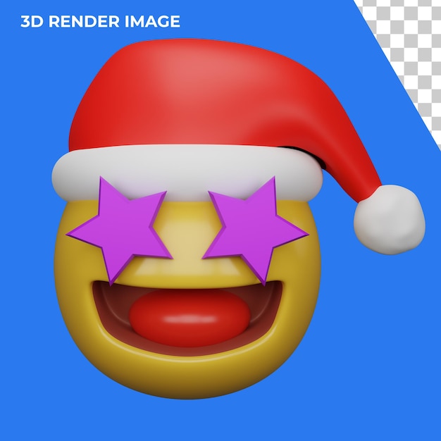 Renderização 3d de emojis de natal e ano novo