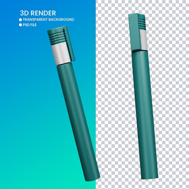 renderização 3D de esferográfica