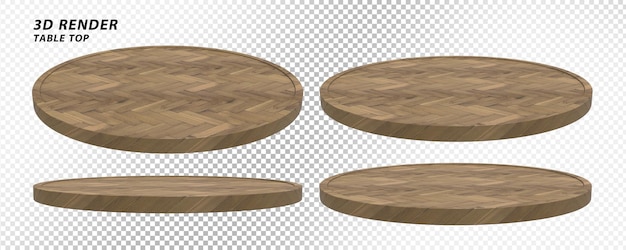 PSD renderização 3d de estilos de mesa de madeira