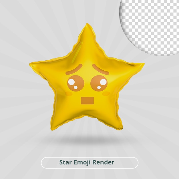 Renderização 3d de estrela emoji emocional