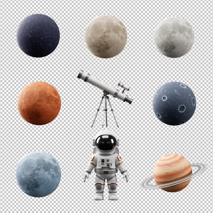 PSD renderização 3d de exploração espacial
